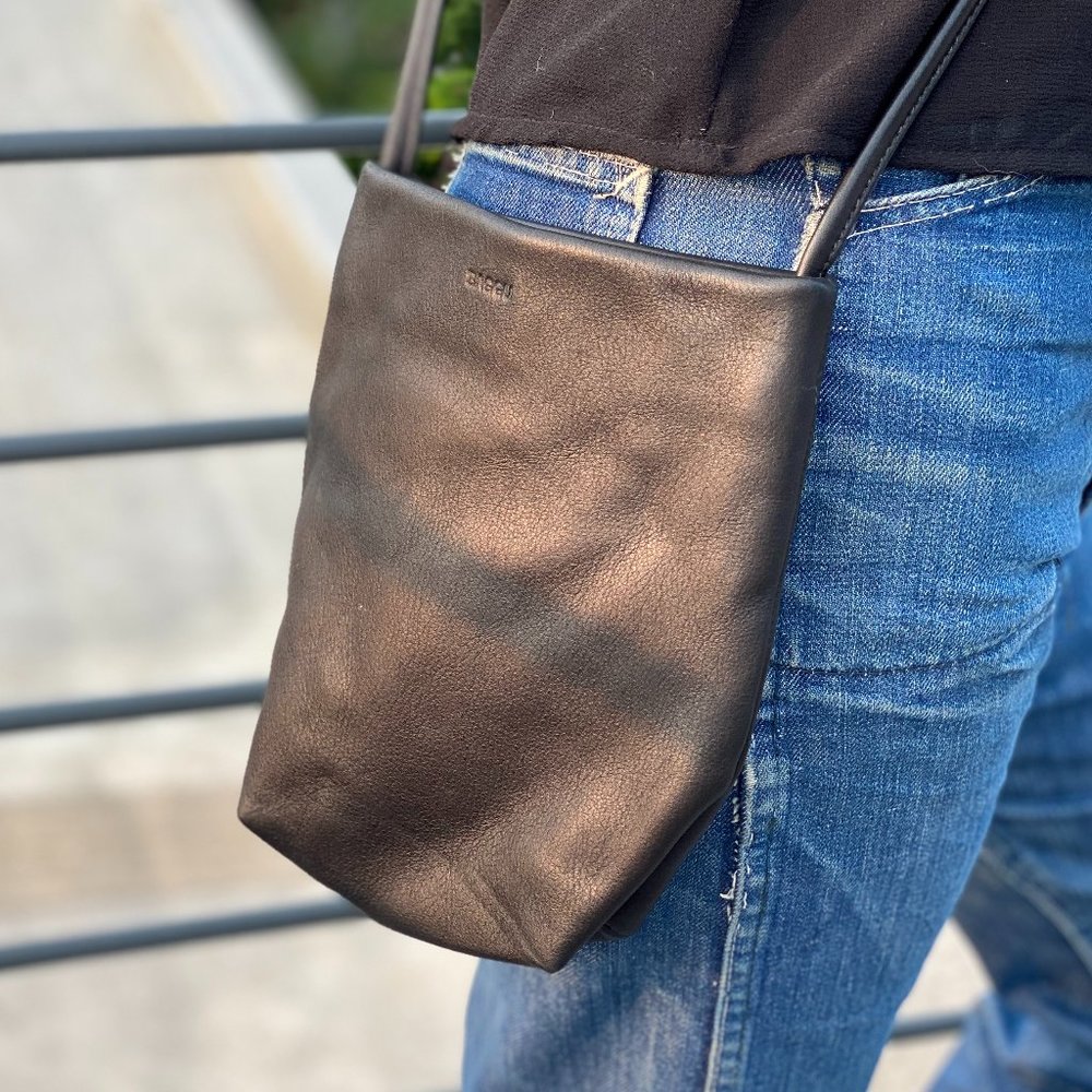 Black Leather BAGGU bag